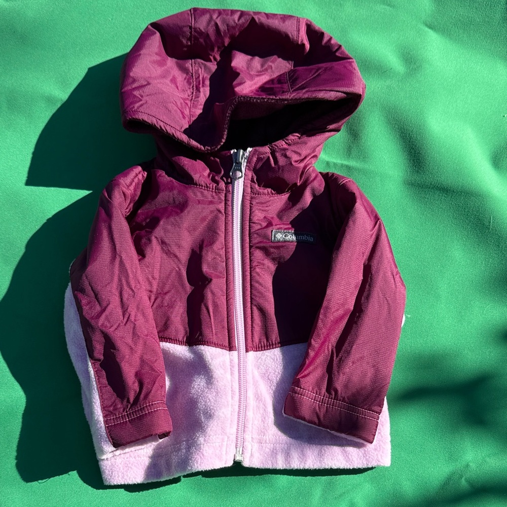Columbia Kids' Maroon and Pink Hooded Jacket